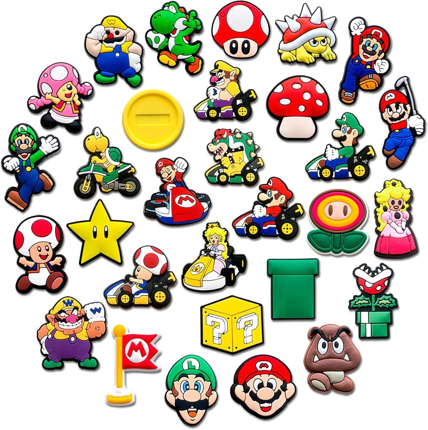 30Pcs Cartoon Game Shoe Charms for Clog Sandals Bracelets Decoration, Cute Charms for Party