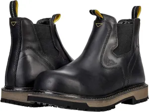 ACE Work Boots Firebrand, Men's Composite Toe (CT) Work Boots, Slip Resistant, Water Resistant, Black, Size 12