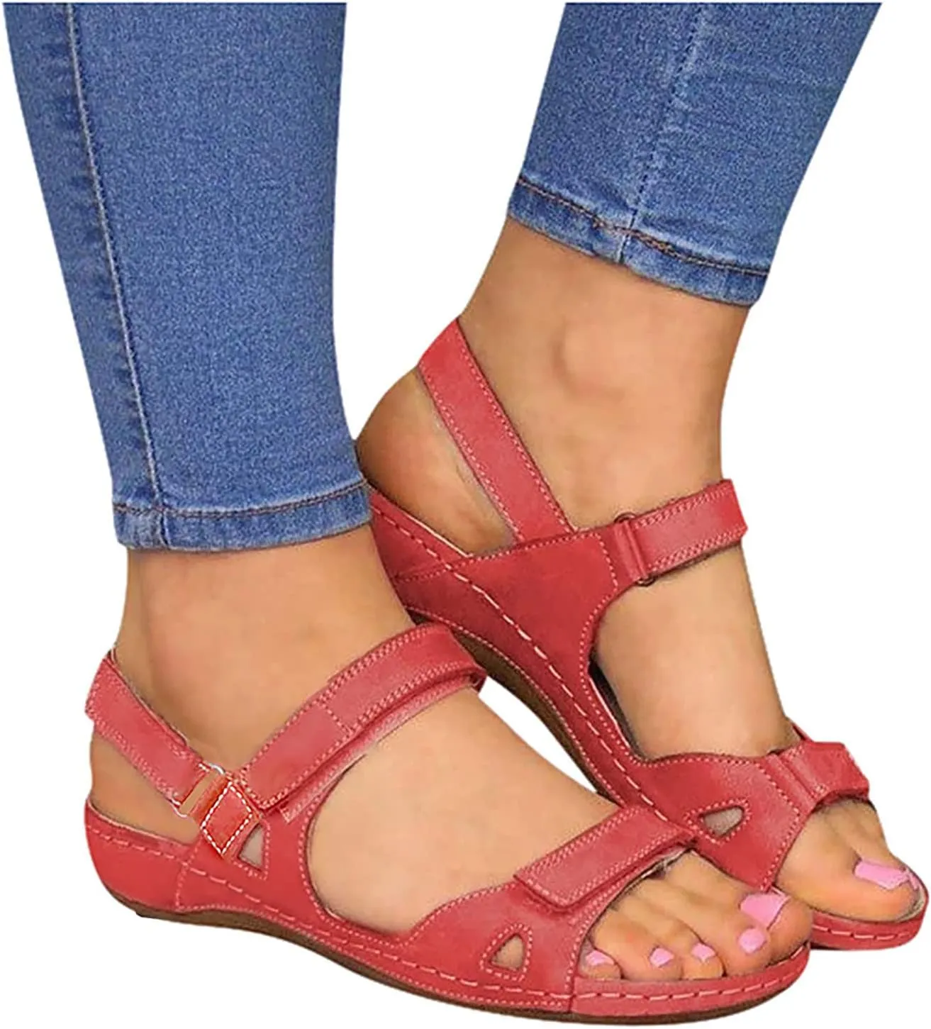 AMDBEL Orthopedic Sandals for Women, Sandals Women Dressy Arch Support Flip Flops Black Walking Shoes Wedding Sandals Slipper