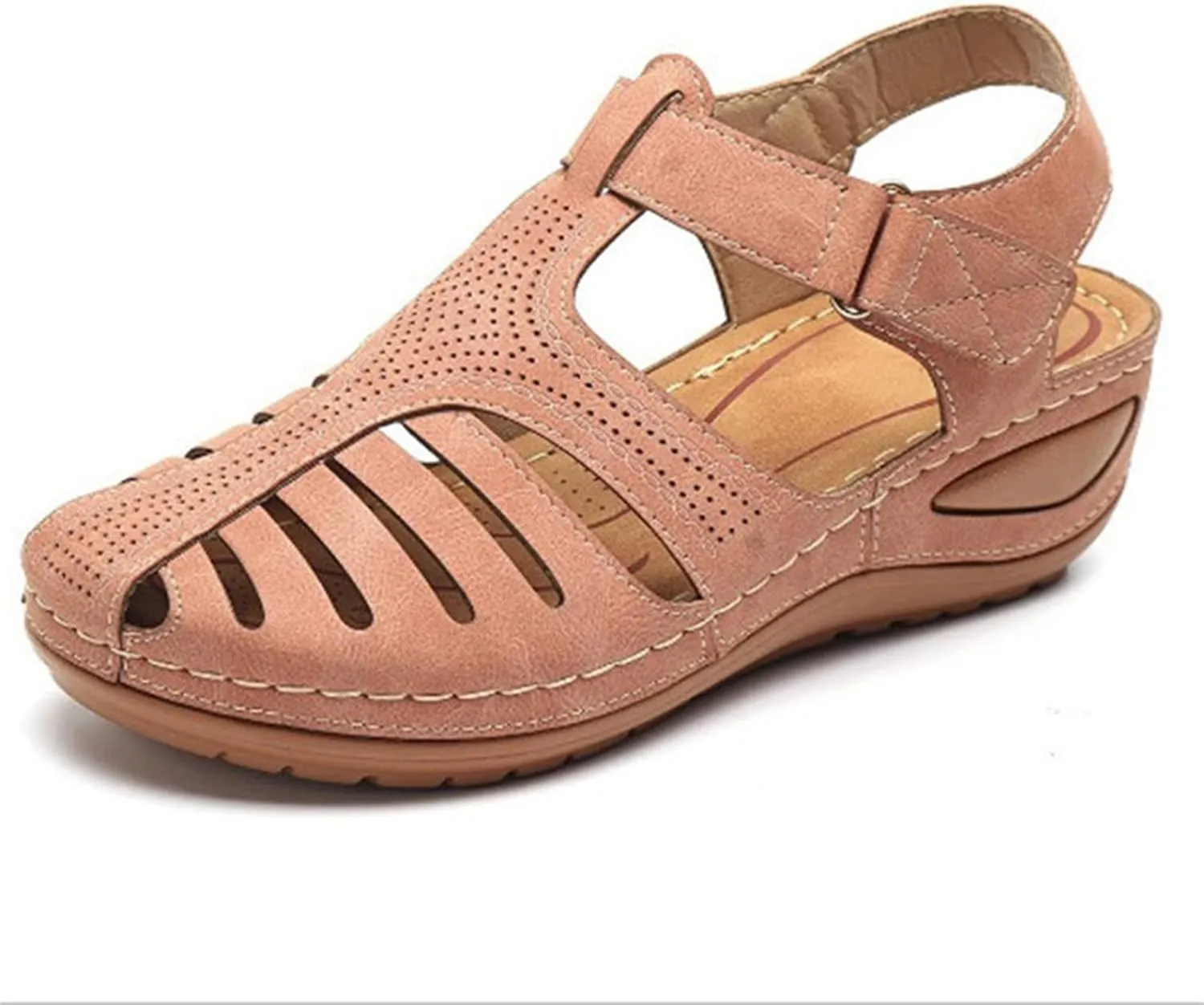 AMDBEL Orthopedic Sandals for Women, Sandals Women Dressy Strappy Black Heels Shoes with Arch Support Leather Slide Sandals