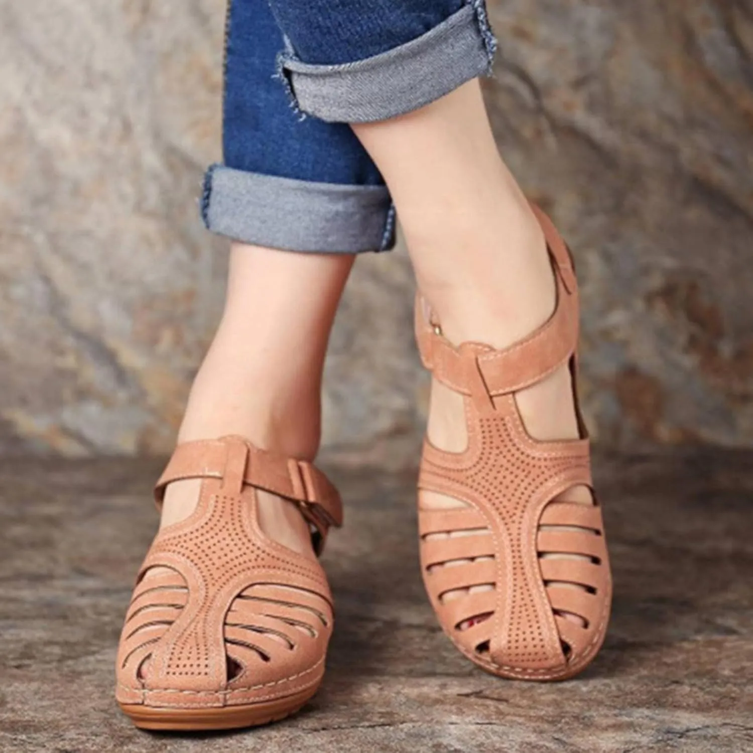 AMDBEL Orthopedic Sandals for Women, Sandals Women Dressy Strappy Black Heels Shoes with Arch Support Leather Slide Sandals