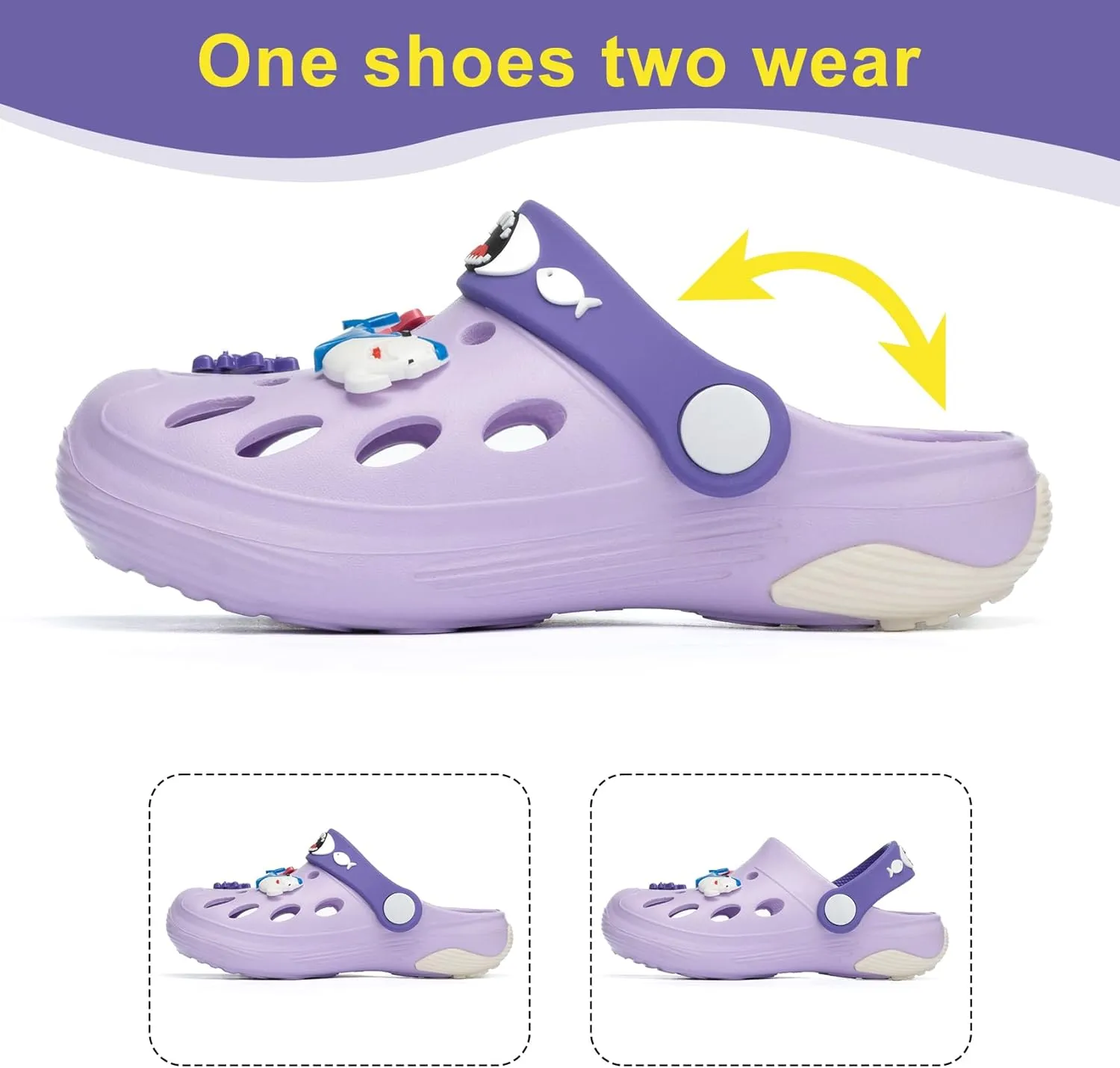 Beach Vacation Essentials Clogs for Toddler Kids Cute Cartoon Garden Water Shower Shoes Slides Slippers Pool Sandals Gifts for Boys Girls