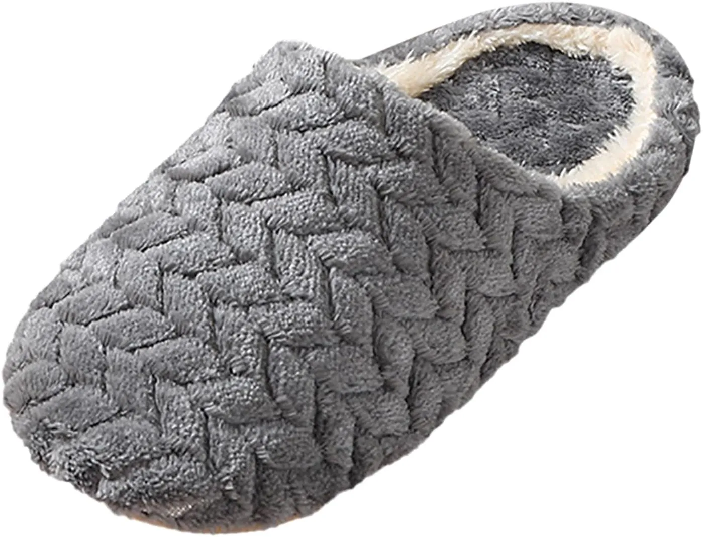 Bedroom Plush Slippers for Women Couple Warm Anti Skid Shoes Travel Cozy Anti-Slip Indoor Memory Foam Slippers Slide Guest Non-Slip Comfortable House Slip On Comfy Outdoor Soft