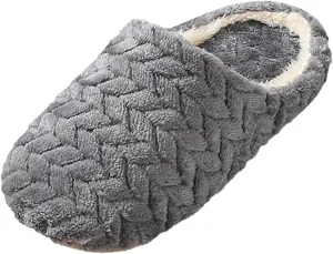 Bedroom Plush Slippers for Women Couple Warm Anti Skid Shoes Travel Cozy Anti-Slip Indoor Memory Foam Slippers Slide Guest Non-Slip Comfortable House Slip On Comfy Outdoor Soft