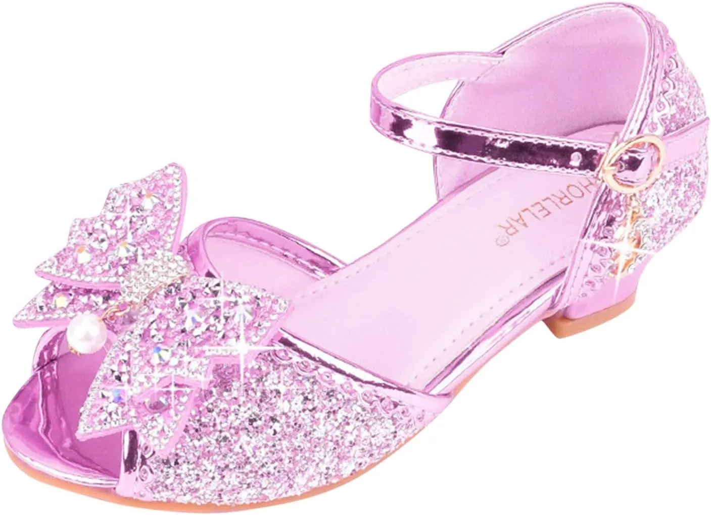 Big Girls Shoes Bow Knot 𝐃iamond Shiny Sandals Shoes High Heels Show Shoes Toddler Winter Shoes
