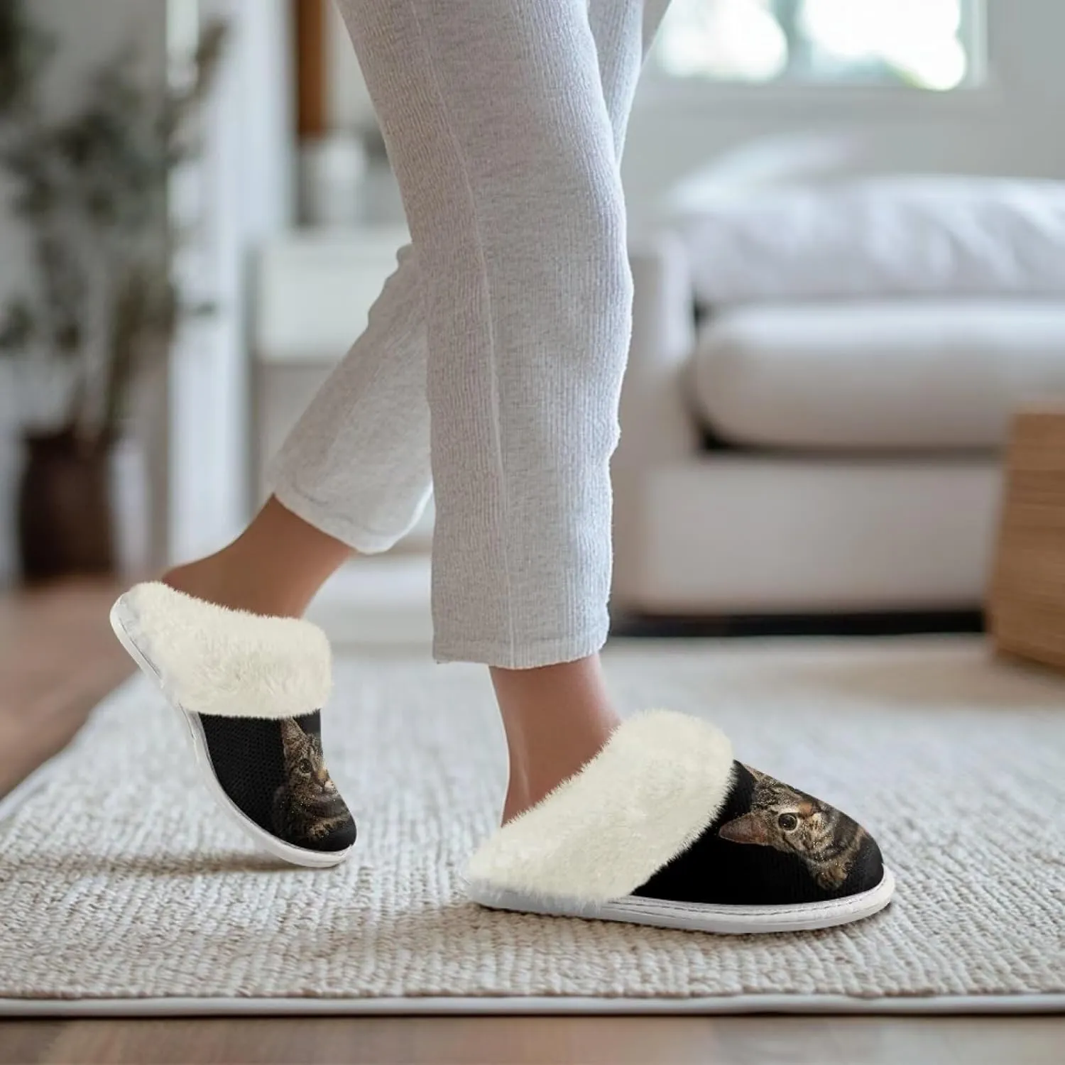 Binienty Bedroom Slippers for Women Men Indoor Outdoor Anti Slip Lightweight
