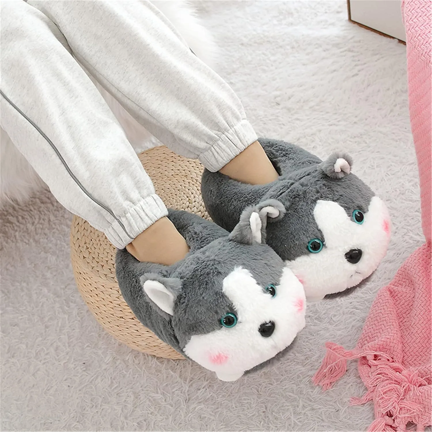 Brand Women's Plush Winter Slippers - Warm, Anti-Slip, Cotton