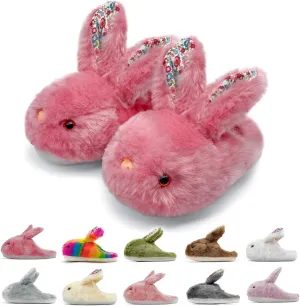 Bunny Slippers for Women Men Cute Plush Rabbit Fuzzy Slippers, Soft Fluffy Animal Winter Warm Indoor House Slippers Shoes