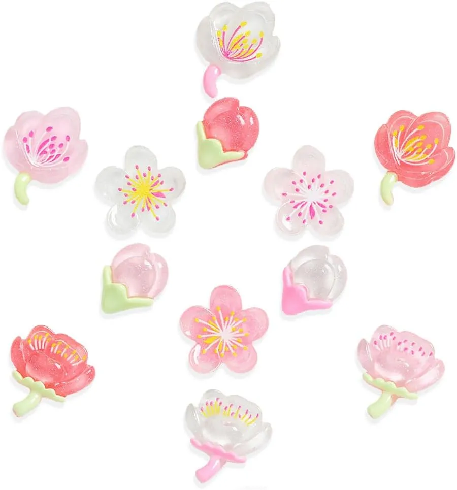 cartoon 3d stereo resin flowers shoe decoration charms for croc clog for adult, accessories for party favor
