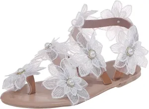 Cathalem Dress Sandals for Women, Orthopedic Open Toe Sandals Bohemian Lace Sandals Summer Beach Flat Sandals Open Toe Shoes