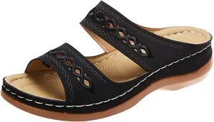 Cathalem Orthopedic Sandals for Women, Womens Summer Platform Casual Open Toe Sandals Slippers Breatable Hollow Out Sandals