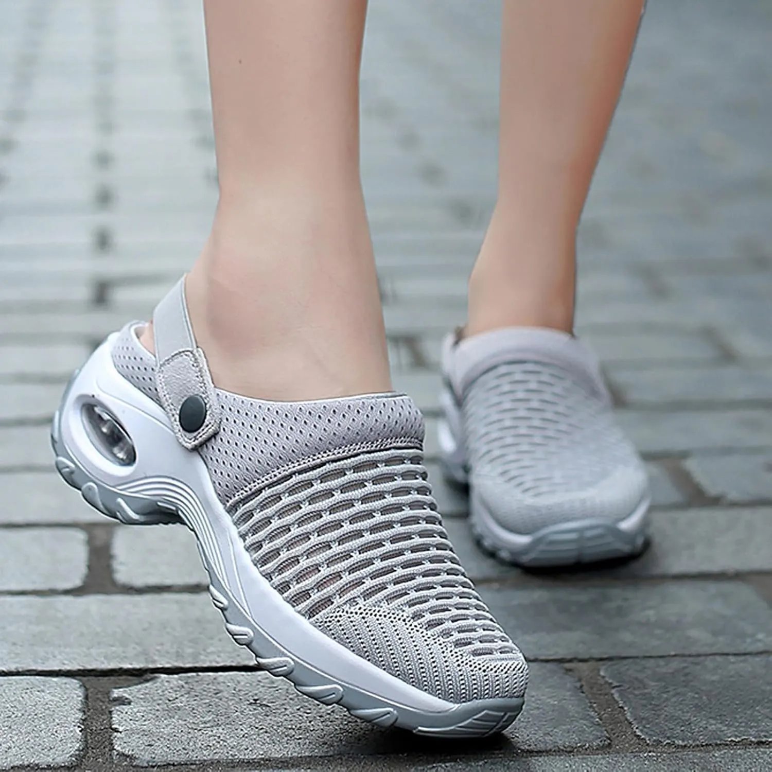 Cathalem Orthopedic Shoes for Women, Air Cushion Slip on Walking Stretch Shoes for Women Wide Width Arch Support