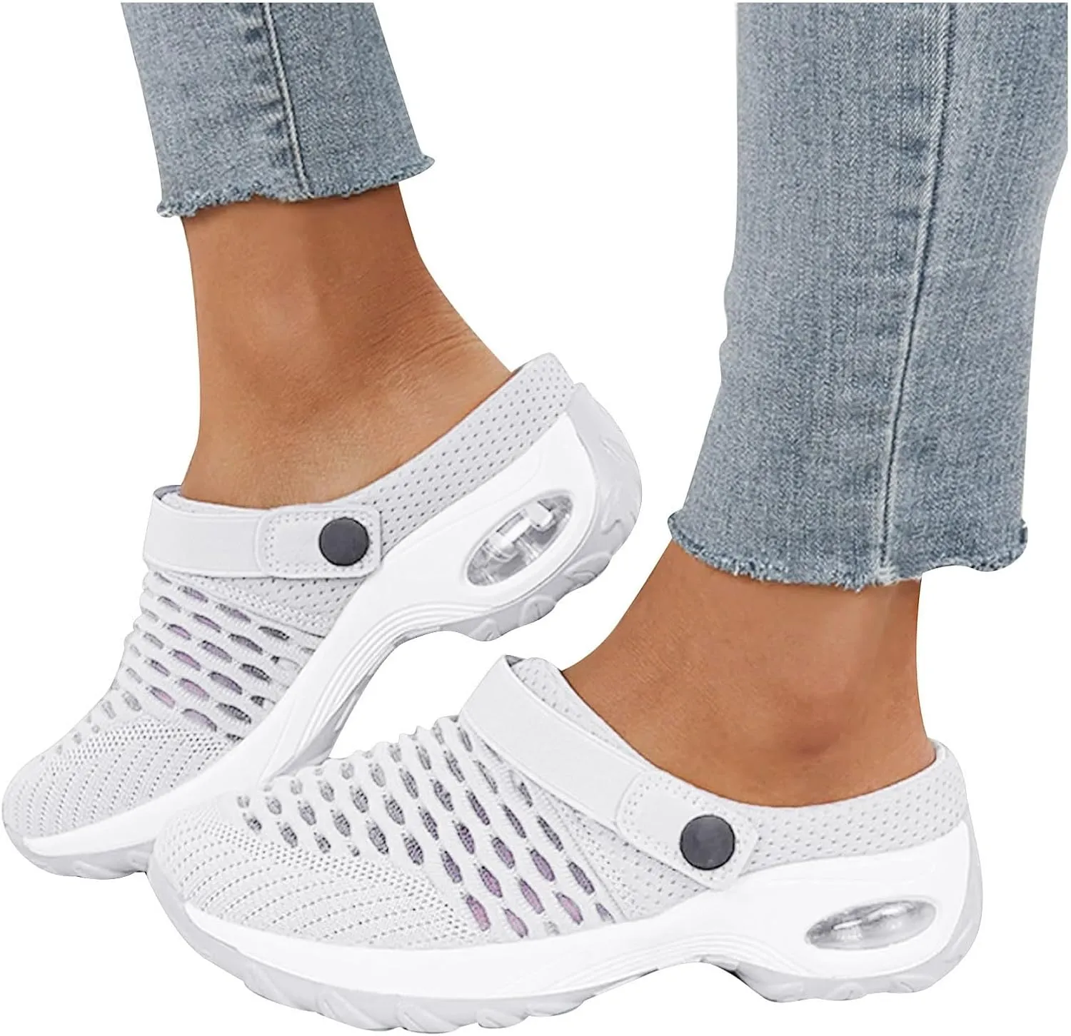 Cathalem Orthopedic Shoes for Women, Air Cushion Slip on Walking Stretch Shoes for Women Wide Width Arch Support