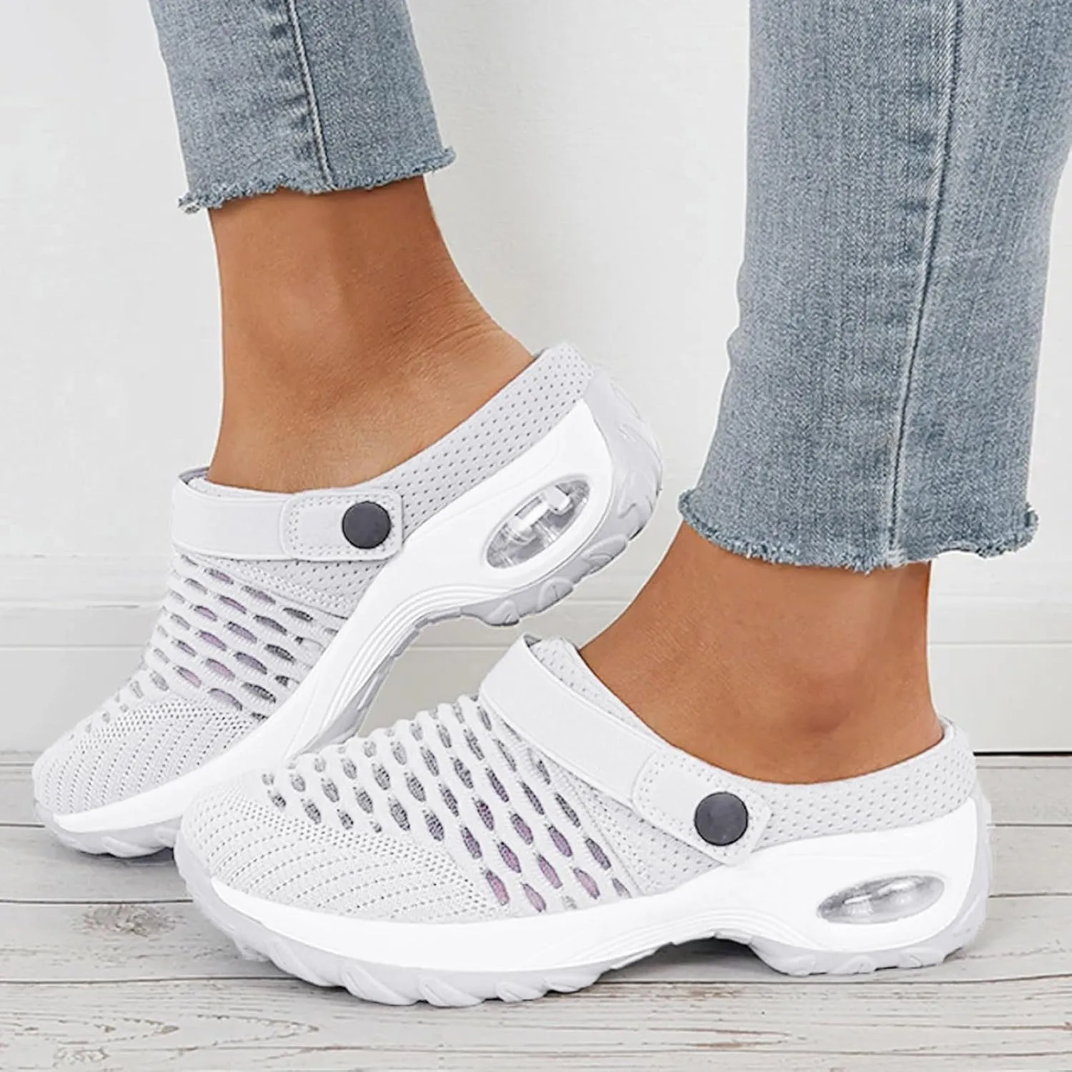 Cathalem Orthopedic Shoes for Women, Air Cushion Slip on Walking Stretch Shoes for Women Wide Width Arch Support