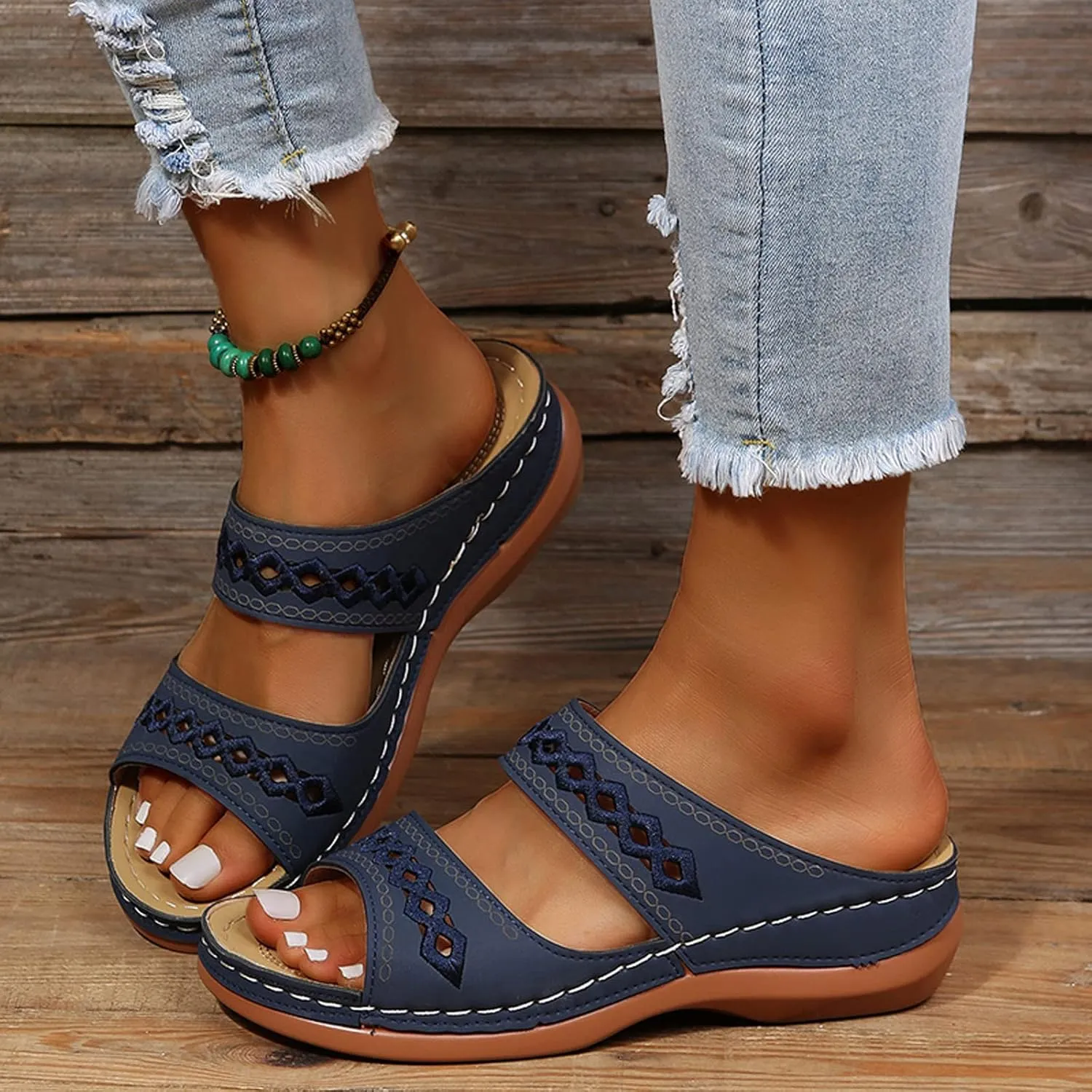 Cathalem Summer Sandals for Women 2024, Orthopedic Wedge Sandals for Women Dressy Summer Walking Sandals with Arch Support
