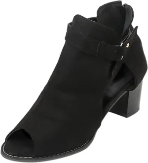 Cathalem Walking Sandals for Women, Womens Platform Sandals Suede Peep Toe Ankle Booties slip on Stacked Block Heel Ankle Sandals