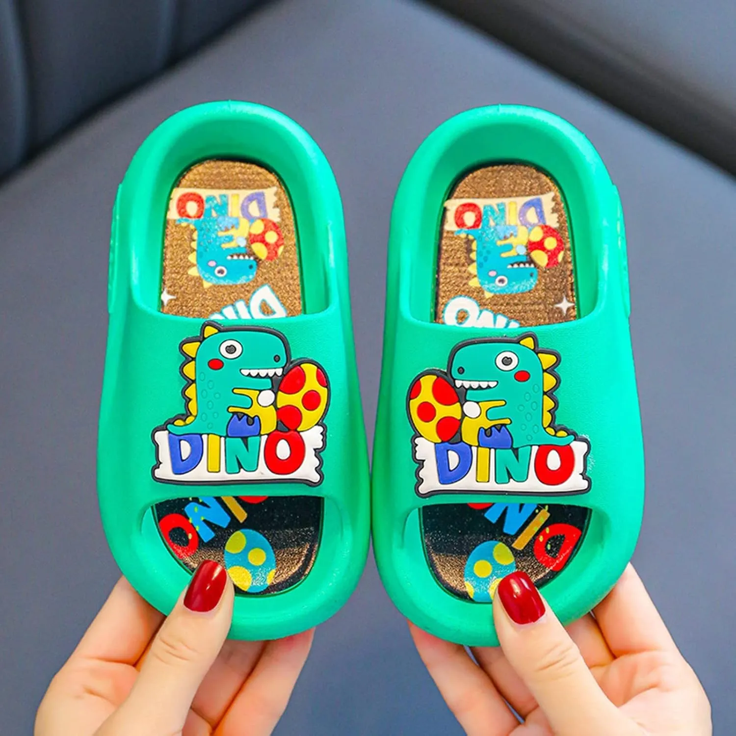 Children Slippers Cartoon Dinosaur Flat Bottom Home Breathable Beach Slippers Toddler Girl Toddler Girl