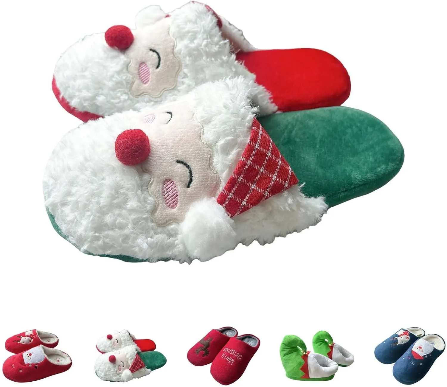 Christmas Slippers Holiday Slipper House Shoes Slipper for Women Cozy Fuzzy Slippers for Women Indoor and Outdoor Non Slip Memory Foam House Shoes