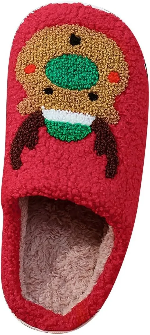 Christmas Slippers Holiday Slipper House Shoes Slipper for Women Fuzzy Outdoor Indoor Bedroom Slippers Women Fluff Yeah
