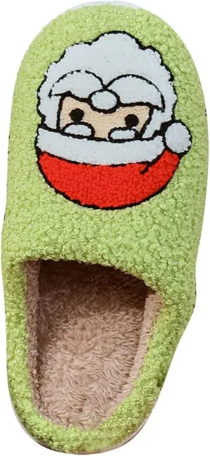 Christmas Slippers House Shoes Slipper for Women Fuzzy Outdoor Indoor High Top Slippers for Women Memory Foam Slippers Santa Claus Slippers