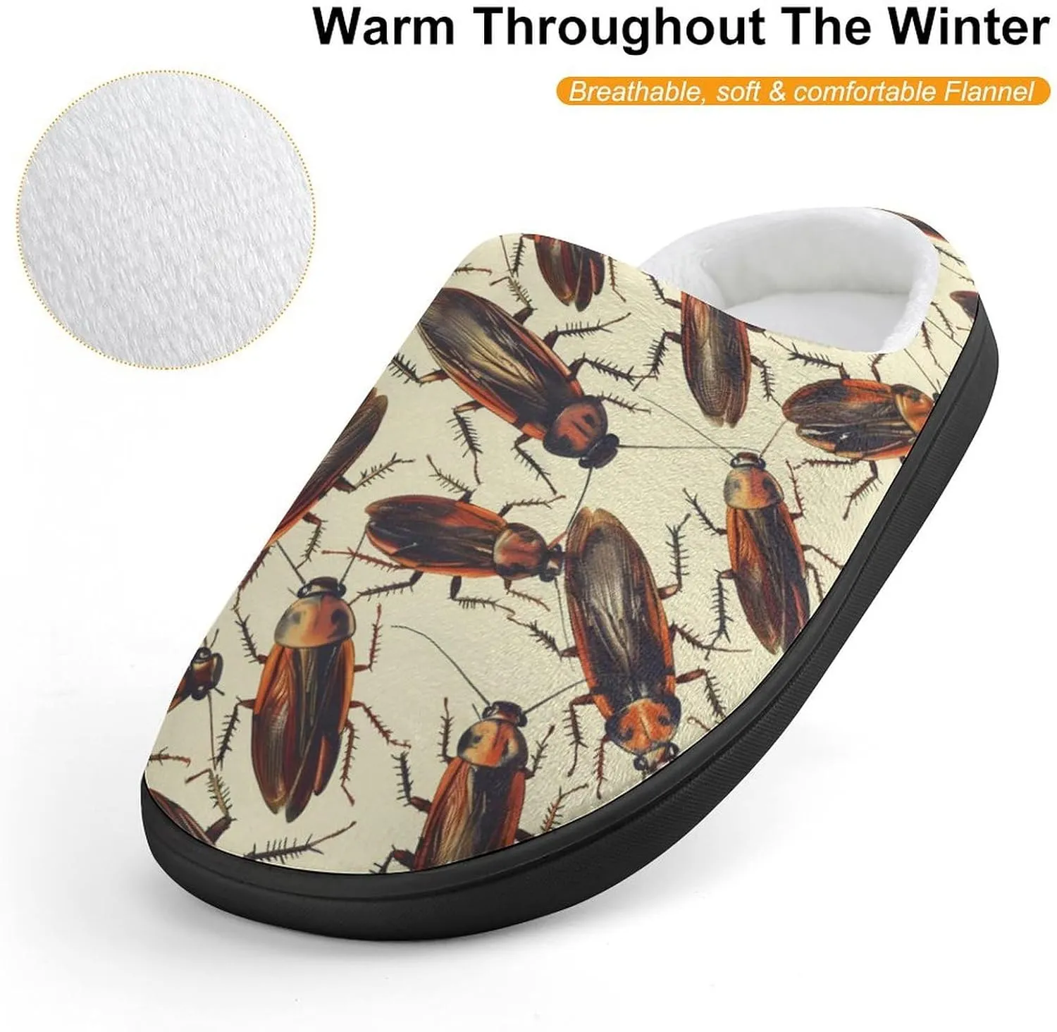 Cockroach Cute Cotton Slippers Anti-slip House Shoe Slipper Indoor Outdoor