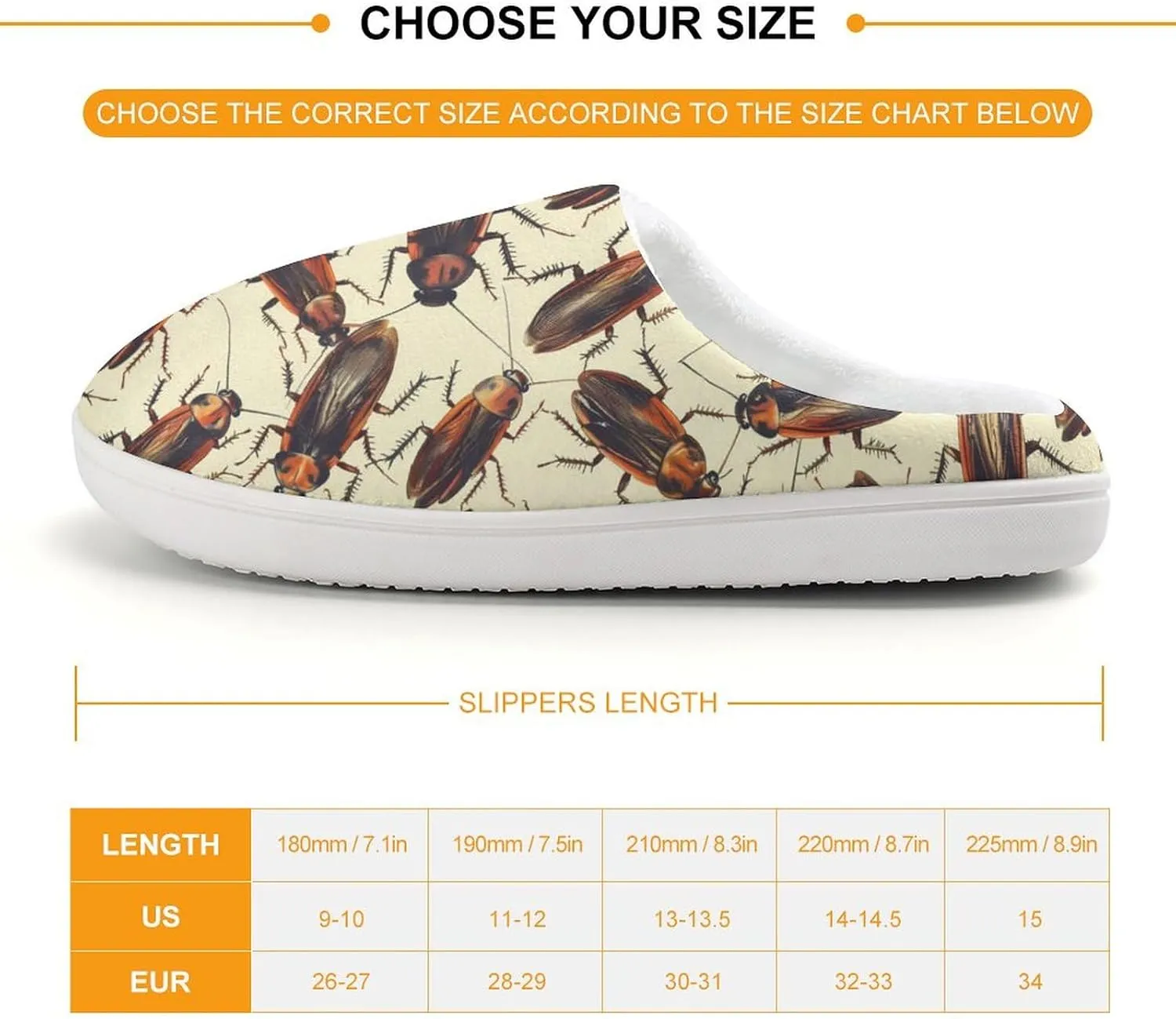 Cockroach Cute Cotton Slippers Anti-slip House Shoe Slipper Indoor Outdoor