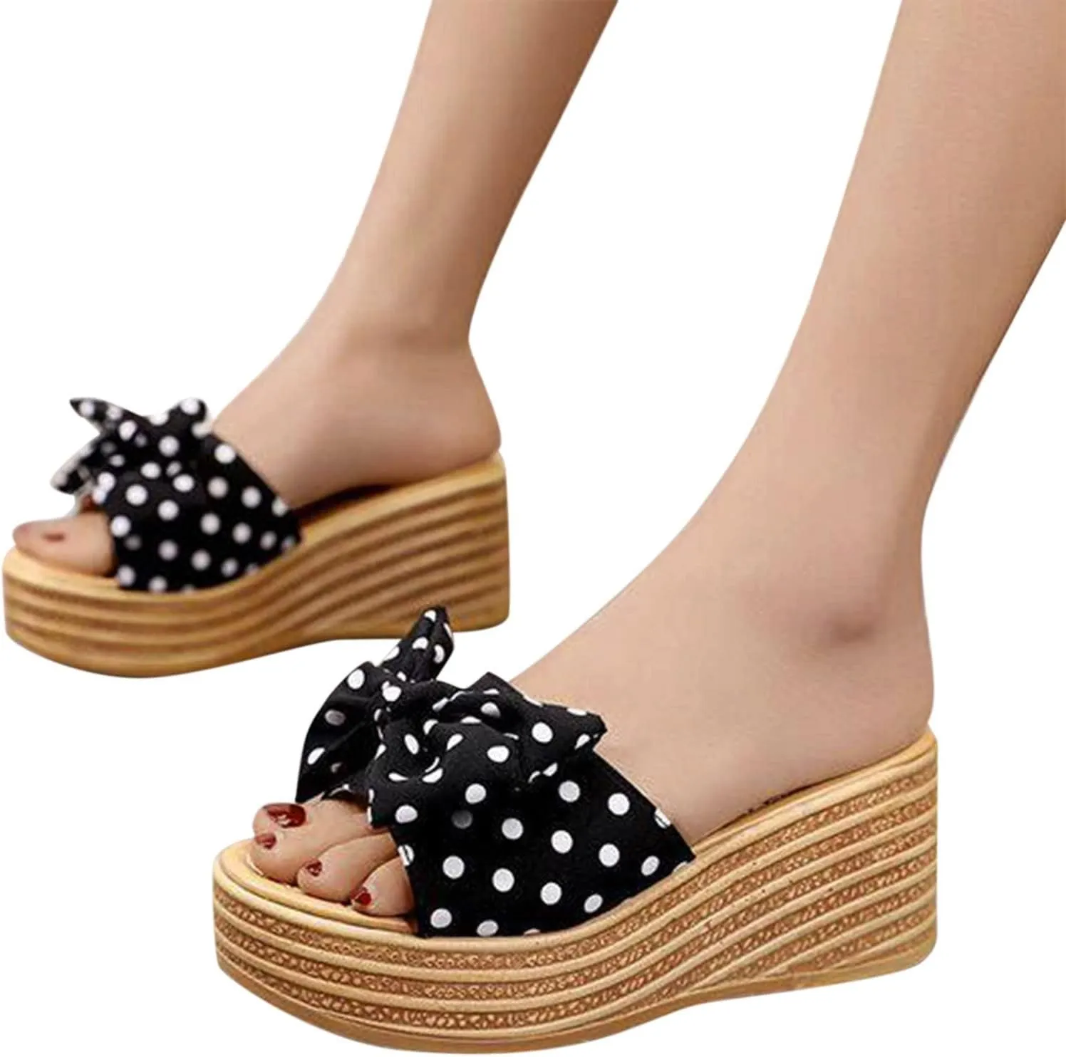 Comfortable Orthopedic Sandals Beach Slippers Toe Wedges Womens Shoes Fashion Knot Sandals Roman Open Women's Wedges