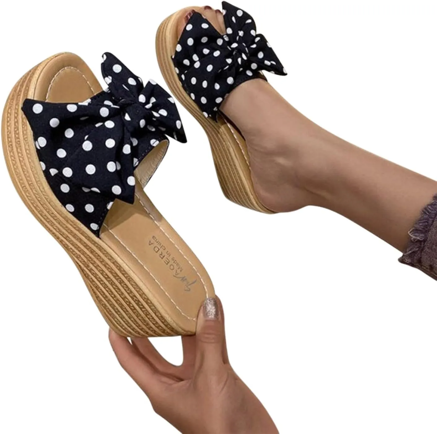 Comfortable Orthopedic Sandals Beach Slippers Toe Wedges Womens Shoes Fashion Knot Sandals Roman Open Women's Wedges