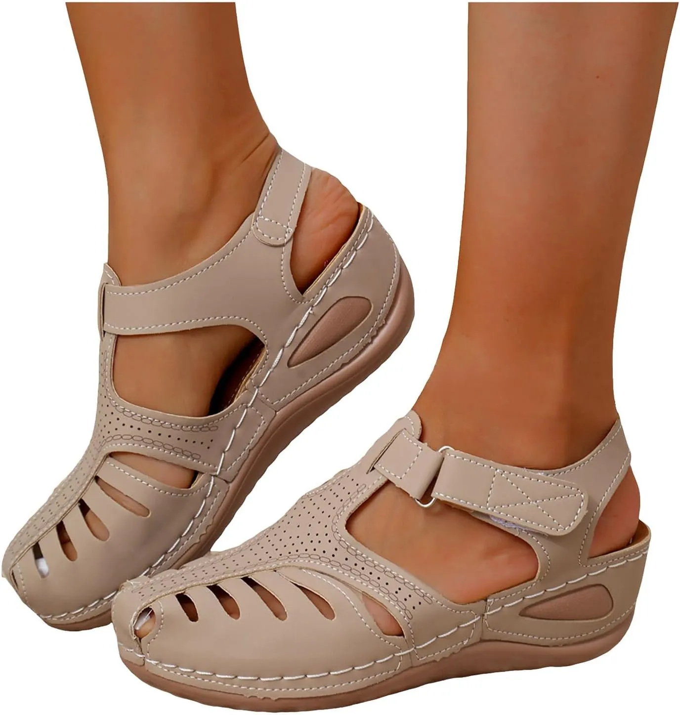Comfortable Orthopedic Sandals Sandals For Women Closed Toe Platform Wedge Casual Sandal With Arch Support Hollow Out
