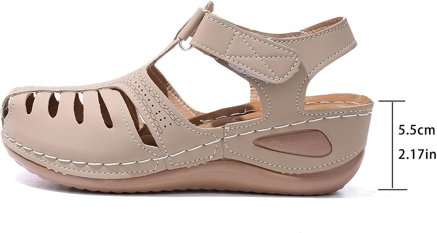 Comfortable Orthopedic Sandals Sandals For Women Closed Toe Platform Wedge Casual Sandal With Arch Support Hollow Out