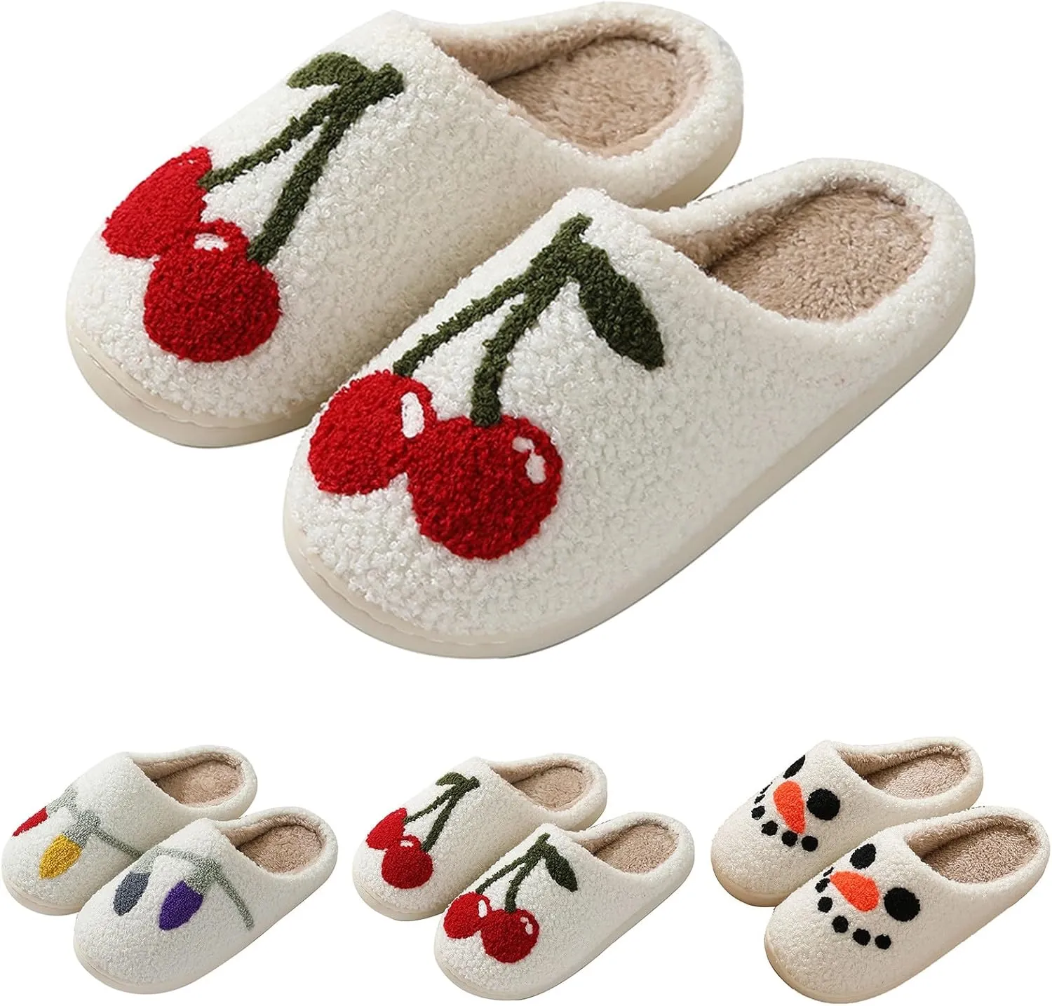 Couple Women's Fuzzy Slip-on Slippers Warm Cozy Soft Lightweight Memory Foam Indoor Fall Winter Home Slippers Fuzzy Soft Sole Slippers