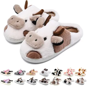 Cow Slippers For Women and Men Fluffy Cute Cozy House Slippers Indoor and Outdoor