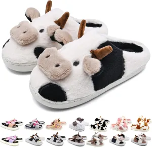 Cow Slippers For Women and Men Fluffy Cute Cozy House Slippers Indoor and Outdoor