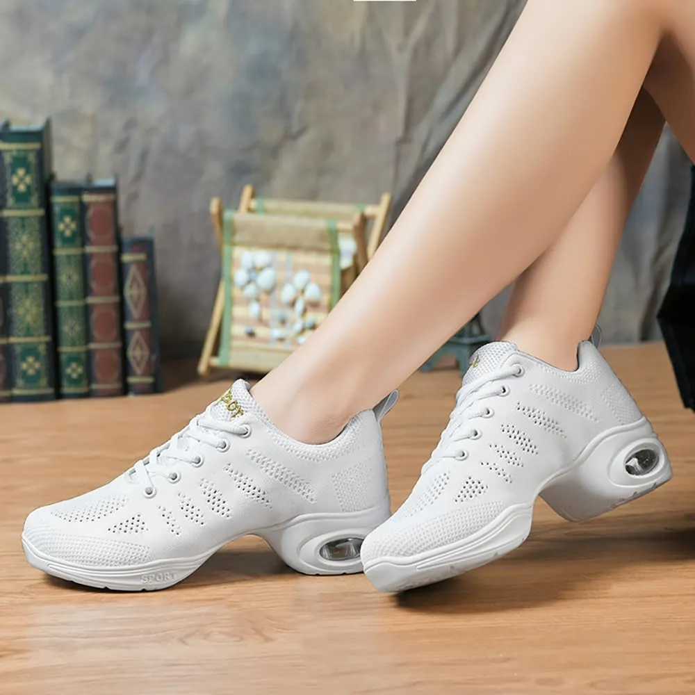 Cushion Lady Girls Modern Breathable Air Cushion Split Sole Athletic Walking Dance Shoes Lightweight Practice Professional Performance Dance Shoes