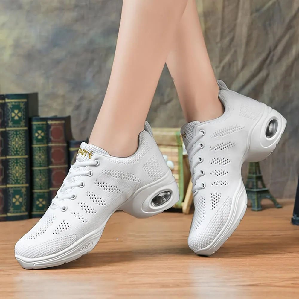 Cushion Lady Girls Modern Breathable Air Cushion Split Sole Athletic Walking Dance Shoes Lightweight Practice Professional Performance Dance Shoes