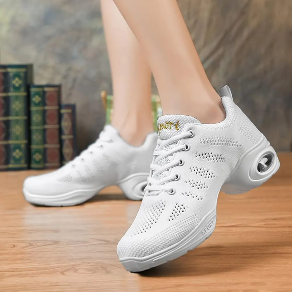 Cushion Lady Girls Modern Breathable Air Cushion Split Sole Athletic Walking Dance Shoes Lightweight Practice Professional Performance Dance Shoes