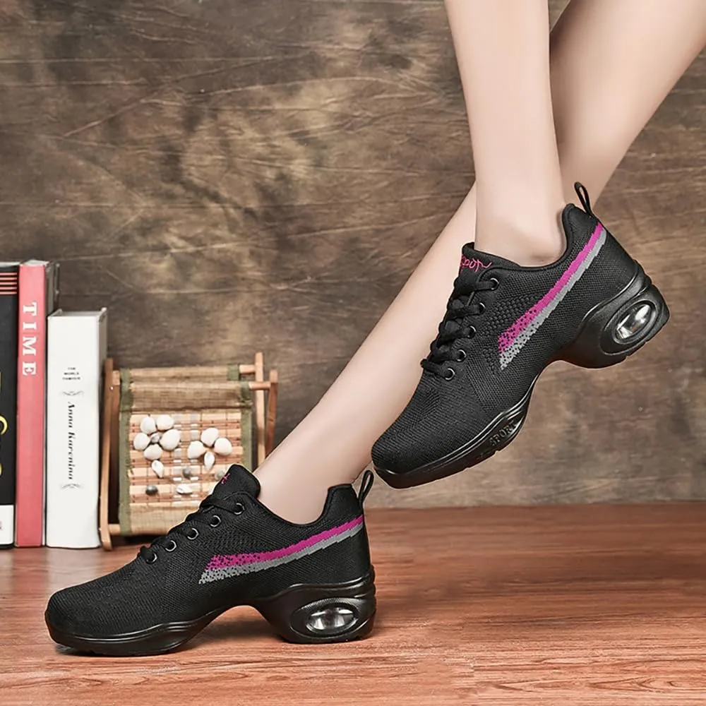 Cushion Lady Girls Modern Breathable Air Cushion Split Sole Athletic Walking Dance Shoes Lightweight Practice Professional Performance Dance Shoes