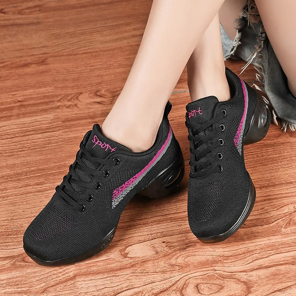 Cushion Lady Girls Modern Breathable Air Cushion Split Sole Athletic Walking Dance Shoes Lightweight Practice Professional Performance Dance Shoes