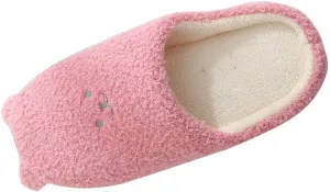 Cute House Slippers for Woman Warm Cozy Plush Fuzzy Cushion Slippers Cloud Bedroom House Shoes Indoor/Outdoor