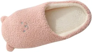 Cute House Slippers for Woman Warm Cozy Plush Fuzzy Cushion Slippers Cloud Bedroom House Shoes Indoor/Outdoor