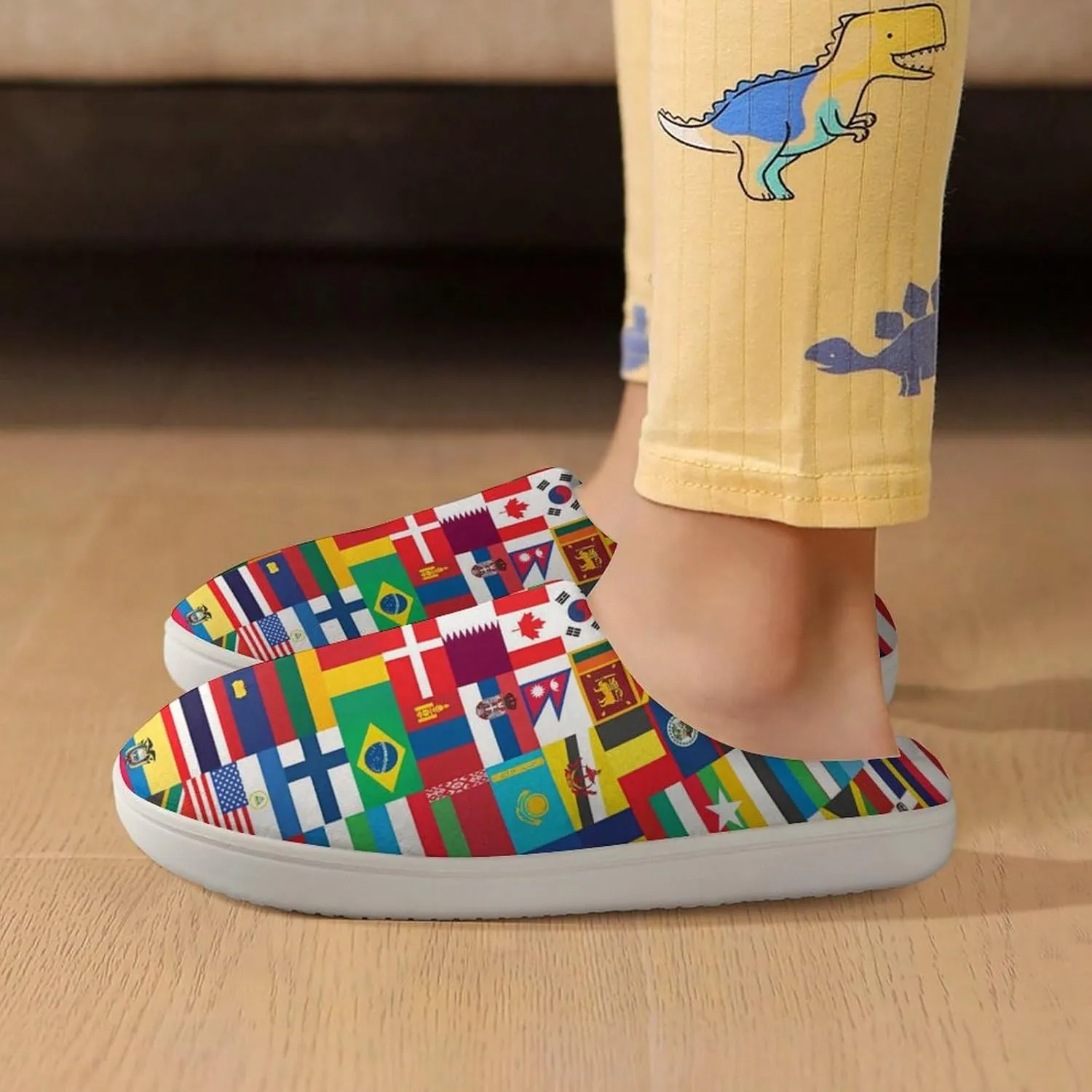 Flags of The World Cute Cotton Slippers Anti-slip House Shoe Slipper Indoor Outdoor