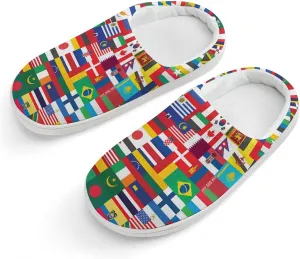 Flags of The World Cute Cotton Slippers Anti-slip House Shoe Slipper Indoor Outdoor