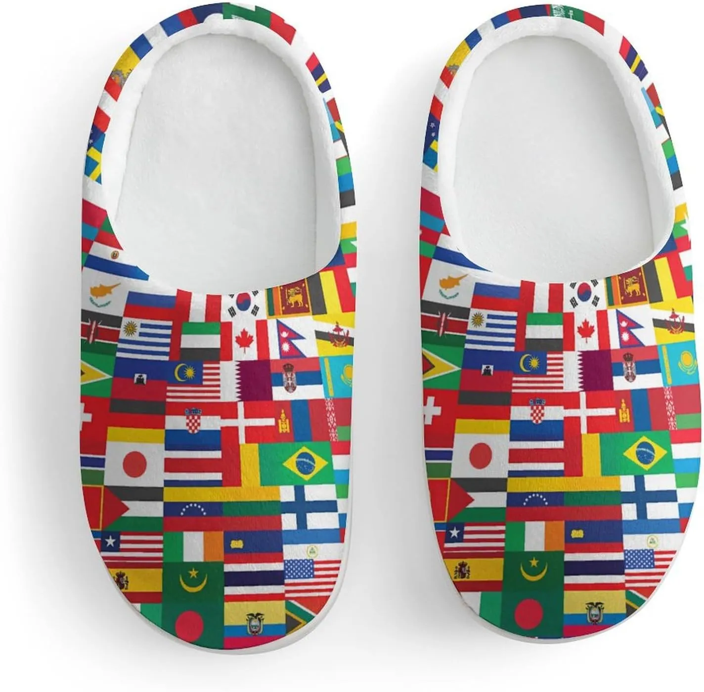 Flags of The World Cute Cotton Slippers Anti-slip House Shoe Slipper Indoor Outdoor