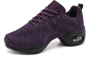 FLIOZY Women's Jazz Shoes Breathable Air Cushion Platform Modern Dance Shoes Athletic Walking Lace-up Sneakers