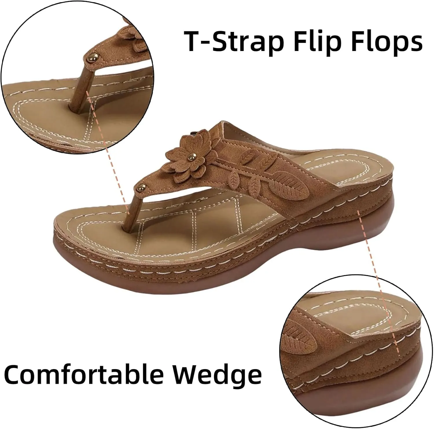 Flip Flops for Women 2025 Summer Beach Sandals Wedge Sandals for Women Comfortable Sandal with Arch Support Fashion Flip Flops Slip on Beach Dressy Sandal on Beach Trendy Shoes 2025