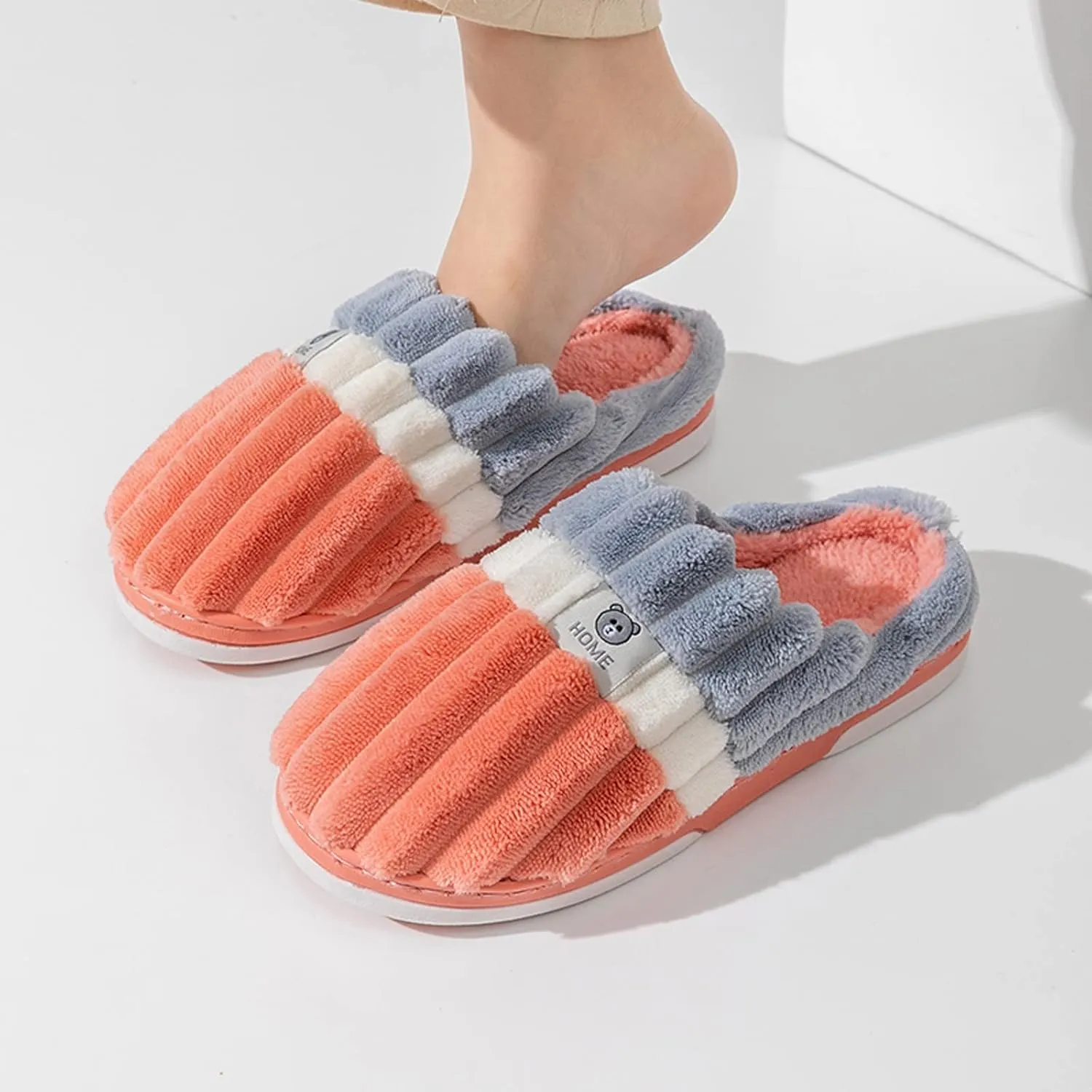 Gibobby Fuzzy Slippers fpr Women Cute Indoor Fuzzy Fluffy Furry Cozy Home Bedroom Comfy Winter Warm Outdoor Shoes