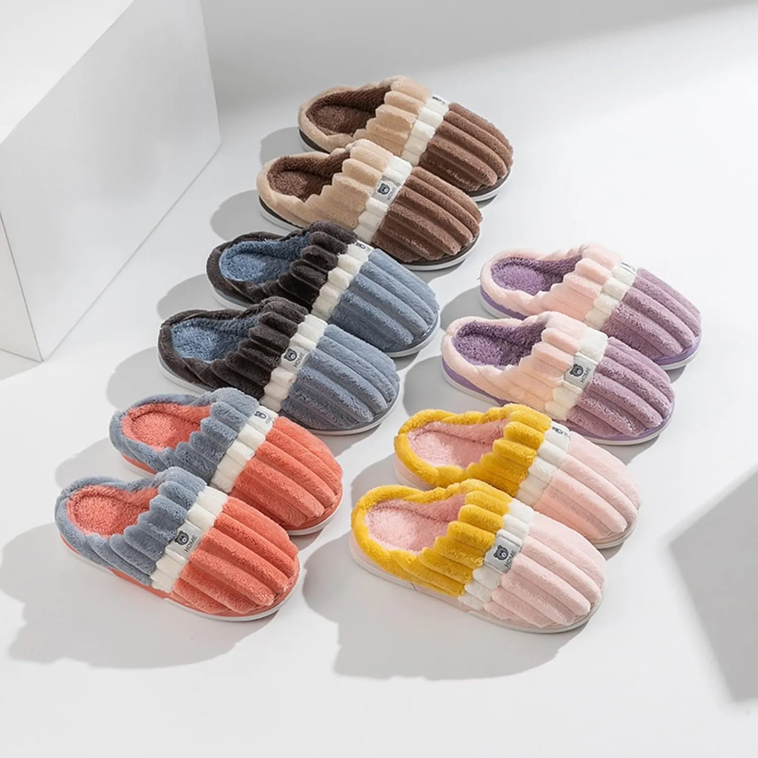 Gibobby Fuzzy Slippers fpr Women Cute Indoor Fuzzy Fluffy Furry Cozy Home Bedroom Comfy Winter Warm Outdoor Shoes