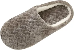 Gibobby House Slippers for Women Comfy Fleece House Slippers with Memory Foam Slip-on House Shoes for Indoor and Outdoor