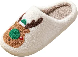 Gibobby House Slippers for Women Faux Fluffy Fur Soft Slippers Warm House Shoes Indoor Outdoor Winter
