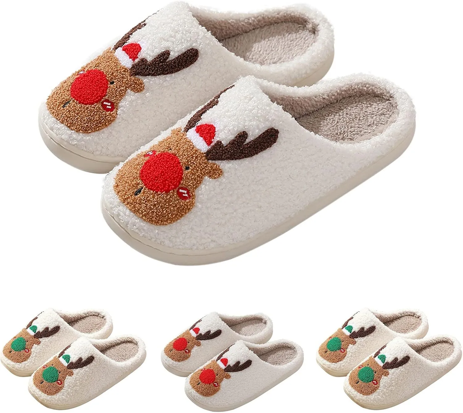 Gibobby House Slippers for Women Faux Fluffy Fur Soft Slippers Warm House Shoes Indoor Outdoor Winter